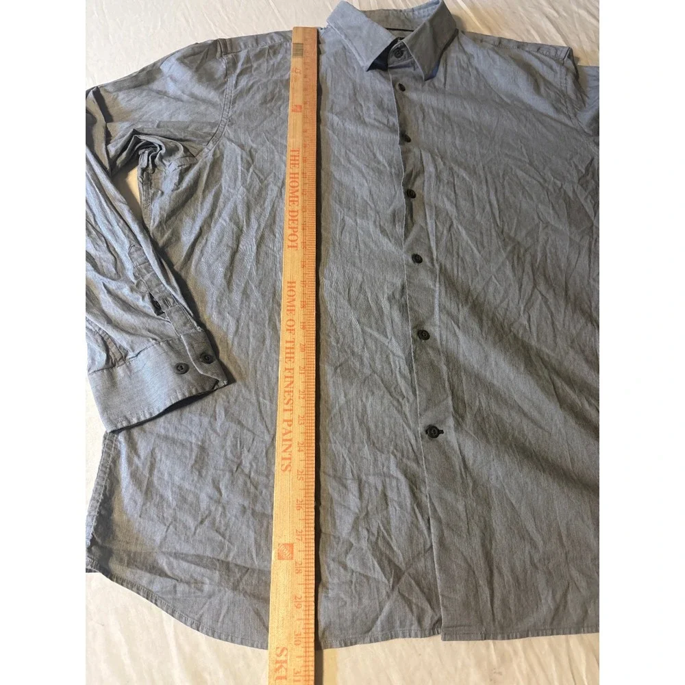 Banana Republic Button Down Shirt Mens XL Blue Long Sleeve Micro-check